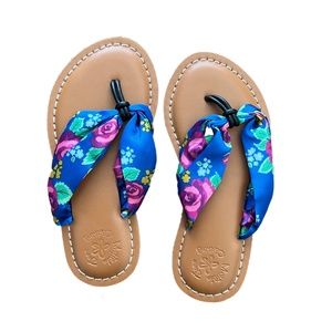 Matilda Jane "The Seashore" Blue Floral Sandals – Girls, Size 12